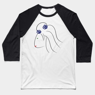 Minimal woman with flowers Baseball T-Shirt